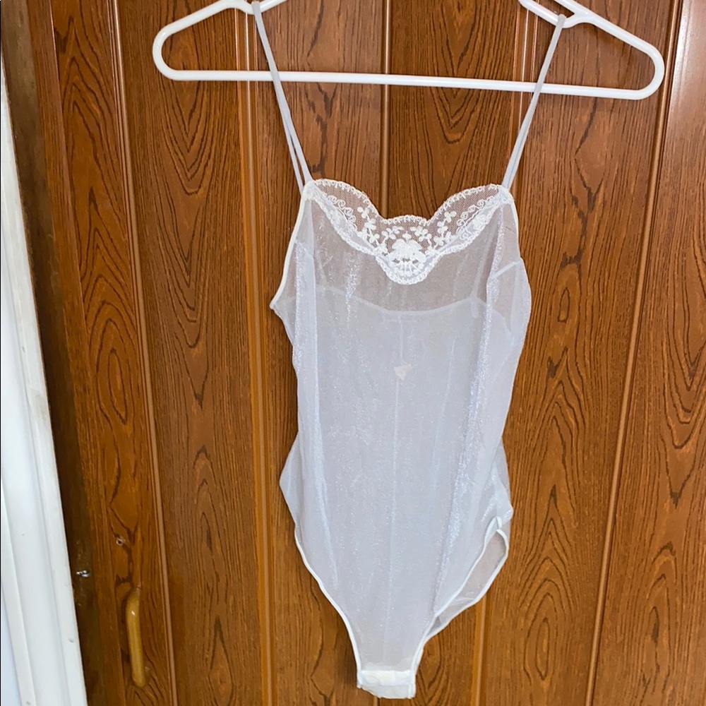 Sheer White Lace Bodysuit
